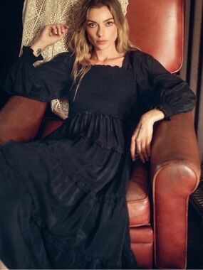 Christy Dawn Emerson Dress Black Silk size Medium